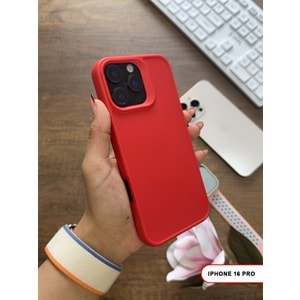 IPHONE 16 PRO RENK ATMAYAN KEEP SİLİKON KILIF - KIRMIZI