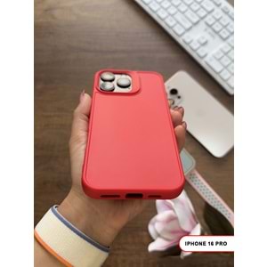 IPHONE 16 PRO RENK ATMAYAN KEEP SİLİKON KILIF - KIRMIZI