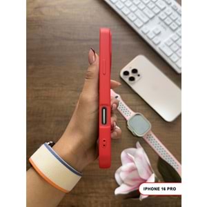 IPHONE 16 PRO RENK ATMAYAN KEEP SİLİKON KILIF - KIRMIZI