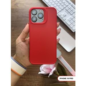 IPHONE 16 PRO RENK ATMAYAN KEEP SİLİKON KILIF - KIRMIZI