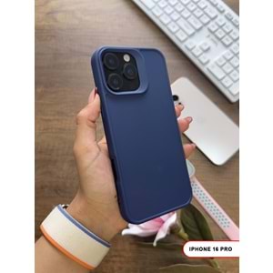 IPHONE 16 PRO RENK ATMAYAN KEEP SİLİKON KILIF - LACIVERT