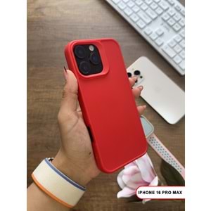 IPHONE 16 PRO MAX RENK ATMAYAN KEEP SİLİKON KILIF - KIRMIZI