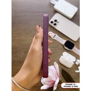IPHONE 12 / 12 PRO RENK ATMAYAN KEEP SİLİKON KILIF - MOR