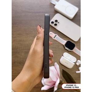 IPHONE 12 / 12 PRO RENK ATMAYAN KEEP SİLİKON KILIF - SIYAH