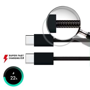 MT1745 45W SÜPER FAST QC 4.0 PD TYPE-C TO TYPE-C EV ŞARJ CİHAZI