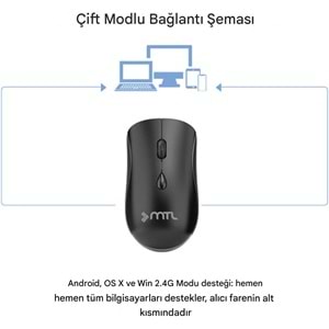 MT8124 BLUETOOTH & WİRELESS 2 in 1 MOUSE /100