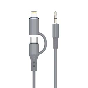 MT2812 TYPE-C + LİGHTNİNG to AUX 3.5MM SES KABLOSU STEREO