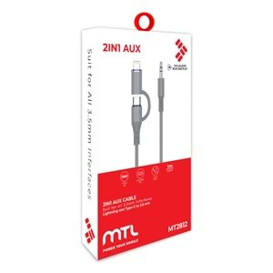 MT2812 TYPE-C + LİGHTNİNG to AUX 3.5MM SES KABLOSU STEREO
