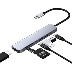 MT8901 7 in 1 TYPE-C HUB | TYPE-C / HDMI(4K) / USB 3.0 / SD TF /90