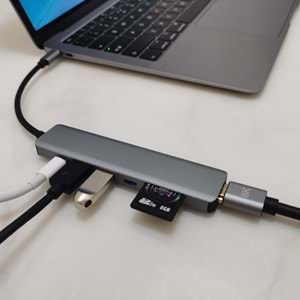 MT8901 7 in 1 TYPE-C HUB | TYPE-C / HDMI(4K) / USB 3.0 / SD TF /90