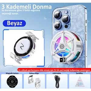 MT8462 YAPAY ZEKALI MAGSAFE UYUMLU ve KLİPSLİ CEP TELEFONU SOĞUTUCU