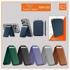 SOO-121 MAGSAFE UYUMLU STAND ÖZELLİKLİ PREMİUM CÜZDAN