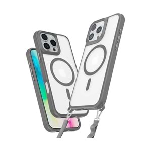 IPHONE 16 PRO MAGSAFE UYUMLU ÖZEL BOYUN ASKI İPİ APARATLI SKY-101 TELEFON KILIF