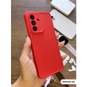 SAMSUNG A56 RENK ATMAYAN KEEP SİLİKON KILIF - KIRMIZI