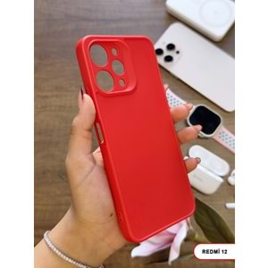 XİAOMİ REDMİ 12 RENK ATMAYAN KEEP SİLİKON KILIF - KIRMIZI
