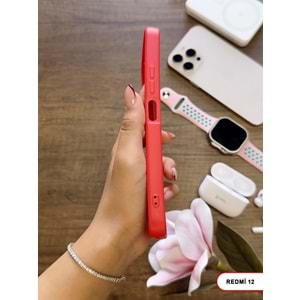 XİAOMİ REDMİ 12 RENK ATMAYAN KEEP SİLİKON KILIF - KIRMIZI