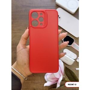 XİAOMİ REDMİ 12 RENK ATMAYAN KEEP SİLİKON KILIF - KIRMIZI