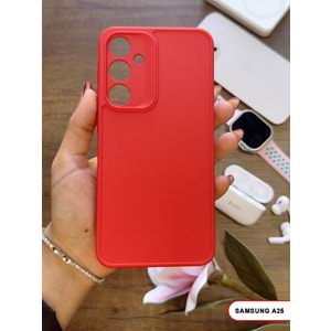 SAMSUNG A25 RENK ATMAYAN KEEP SİLİKON KILIF - KIRMIZI