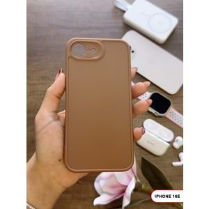 IPHONE 16E RENK ATMAYAN KEEP SİLİKON KILIF - KAHVERENGİ
