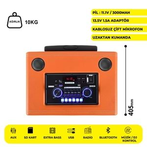DR-19 12 İNÇ PARTYBOX KAREOKE BLUETOOTH SPEAKER