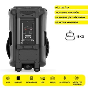MEİRENDE MR-1810 18 İNÇ PARTYBOX KAREOKE BLUETOOTH SPEAKER