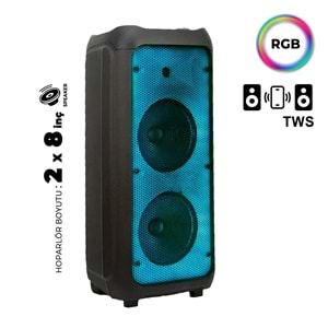 MEİRENDE MR-816 2 X 8 İNÇ PARTYBOX KAREOKE BLUETOOTH SPEAKER