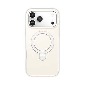 SAMSUNG A55 MAGSAFE UYUMLU STANDLI SKY-501 SOFT SİLİKON TELEFON KILIFI - ANTİK BEYAZ