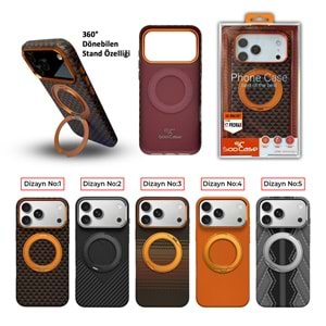 İPHONE 15 MAGSAFE UYUMLU 360 STAND ÖZELLİKLİ KARBON PREMİUM SOO-810 TELEFON KAPAK - DİZAYN NO-2