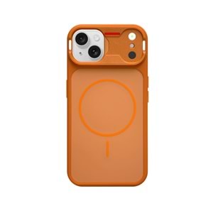 IPHONE 13/ IPHONE 14/ IPHONE 16E MAGSAFE UYUMLU DÖNÜŞÜM SPİN SİLİKON KILIF - TURUNCU