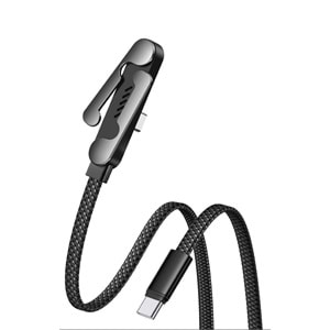 MT2534 TYPE-C TO TYPE-C 240W SÜPER HIZLI KATLANABİLİR STANDLI ŞARJ VE DATA KABLO 10/200