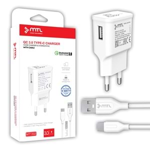 MT1302 18W QC 3.0 HIZLI TYPE-C USB EV ŞARJ CİHAZI /10/200