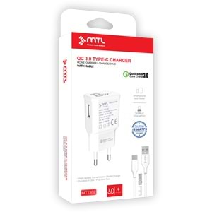 MT1302 18W QC 3.0 HIZLI USB ÇIKIŞLI TYPE-C USB EV ŞARJ CİHAZI /10/200