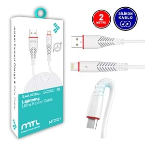 MT2021 3.4A 2METRE LİGHTNİNG USB ŞARJ DATA KABLO /20/300