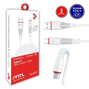 MT2022 3.4A 2METRE TYPE-C USB ŞARJ DATA KABLO /20/300