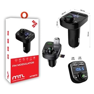 MT9870 20 WATT USB ŞARJLI BLUETOOTH FM MODÜLATÖR 10/120