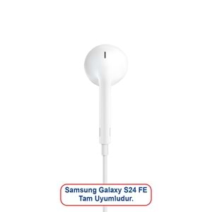 SAMSUNG S24 FE UYUMLU TAK ÇALIŞTIR TYPE-C STEREO KABLOLU KULAKLIK