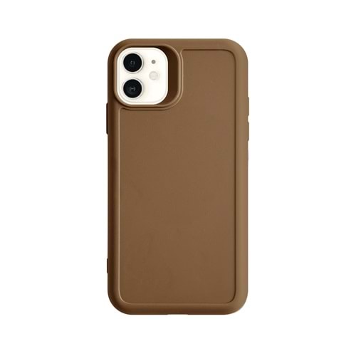 IPHONE 11 RENK ATMAYAN KEEP SİLİKON KILIF - KAHVERENGİ