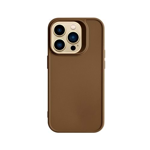 IPHONE 15 PRO RENK ATMAYAN KEEP SİLİKON KILIF - KAHVERENGİ