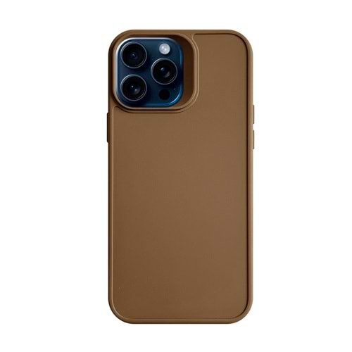 IPHONE 15 PRO MAX RENK ATMAYAN KEEP SİLİKON KILIF - KAHVERENGİ