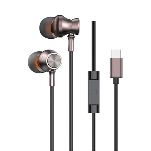 MT297 TYPE-C STEREO KABLOLU KULAKLIK 10/200 - SİYAH