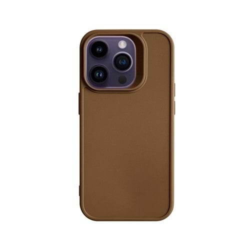 IPHONE 14 PRO RENK ATMAYAN KEEP SİLİKON KILIF - KAHVERENGİ