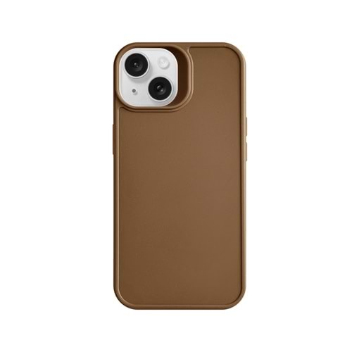IPHONE 15 RENK ATMAYAN KEEP SİLİKON KILIF - KAHVERENGİ