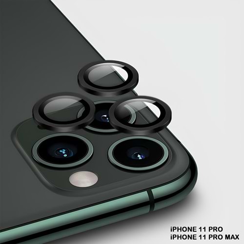IPHONE 11 PRO / IPHONE 11 PRO MAX SAFİR LENS KORUMA - BLACK