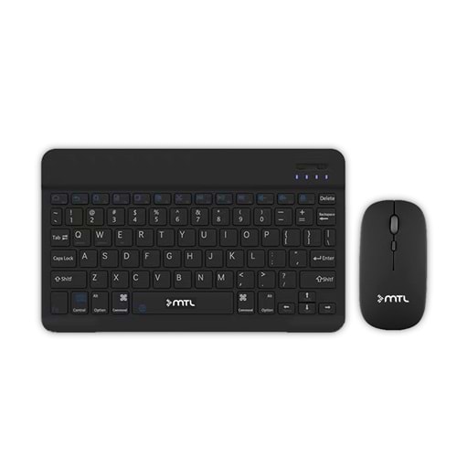 MT8530 BLUETOOTH MİNİ TABLET / PC / TV UYUMLU ŞARJLI KLAVYE MOUSE SET /50 - SİYAH