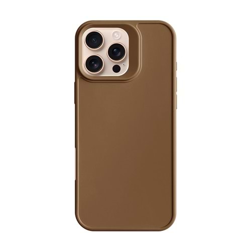 IPHONE 16 PRO MAX RENK ATMAYAN KEEP SİLİKON KILIF - KAHVERENGİ