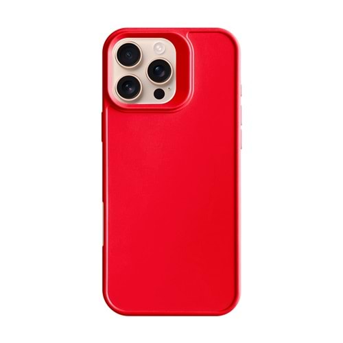 IPHONE 16 PRO MAX RENK ATMAYAN KEEP SİLİKON KILIF - KIRMIZI