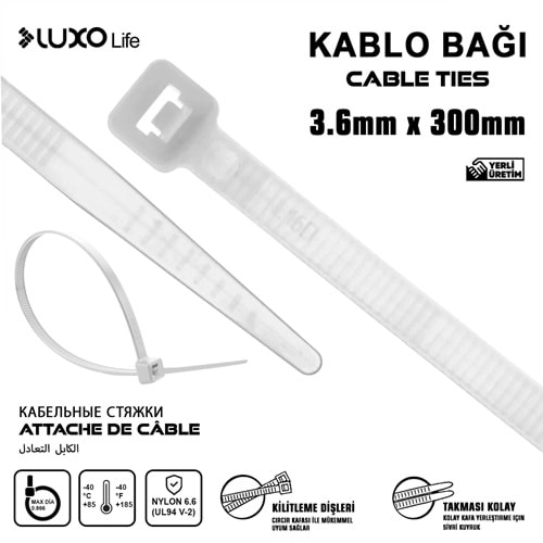 LUXO LİFE 3.6*300 KABLO BAĞ BEYAZ 100/140/14000