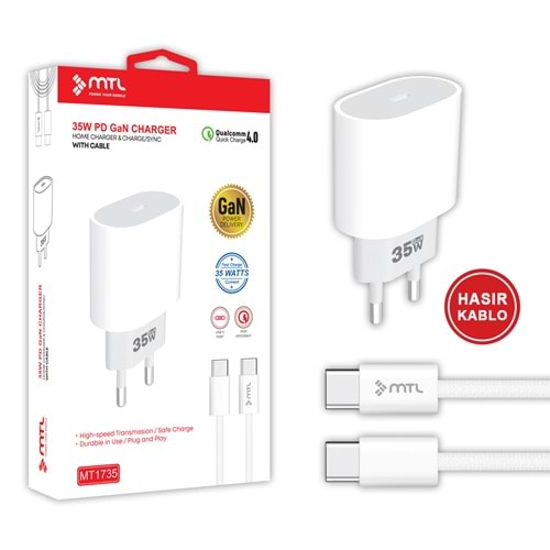 MT1735 35W GAN QC 4.0 PD TYPE-C TO TYPE-C EV ŞARJ CİHAZI