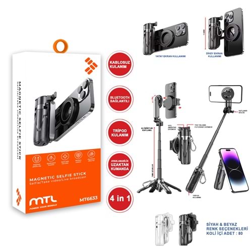 MT6633 ALL IN ONE MULTI MAGSAFE SELFİE ÇUBUĞU & TRİPOD