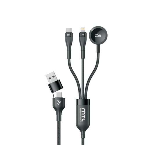 MT2516 5 in 1 USB + TYPE-C to LİGHTNİNG TYPE-C APPLE WATCH UYUMLU ŞARJ KABLOSU